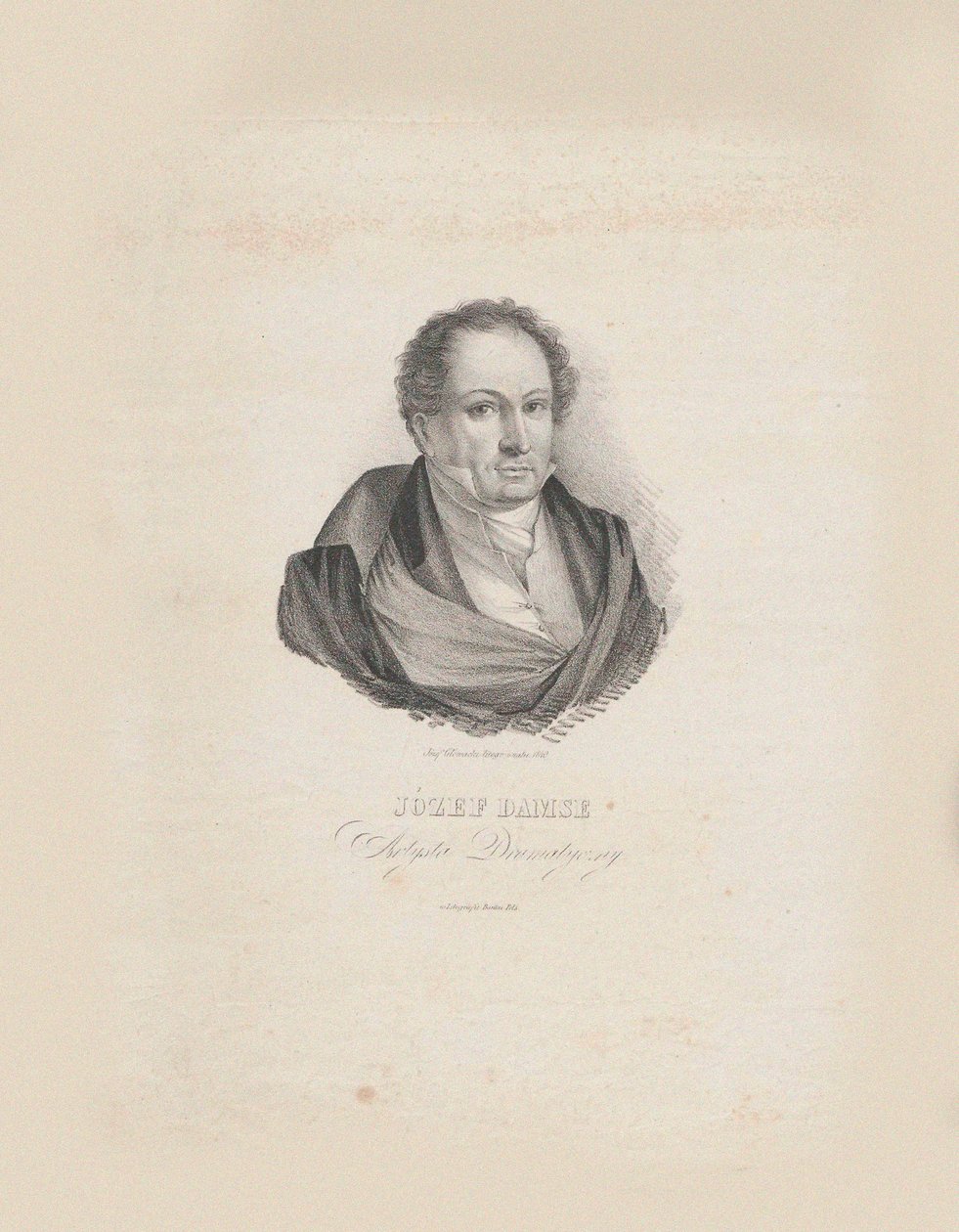 Portrét skladatele Józefa Damse 1789-1852, 1840. od Jozef Hilary Glowacki