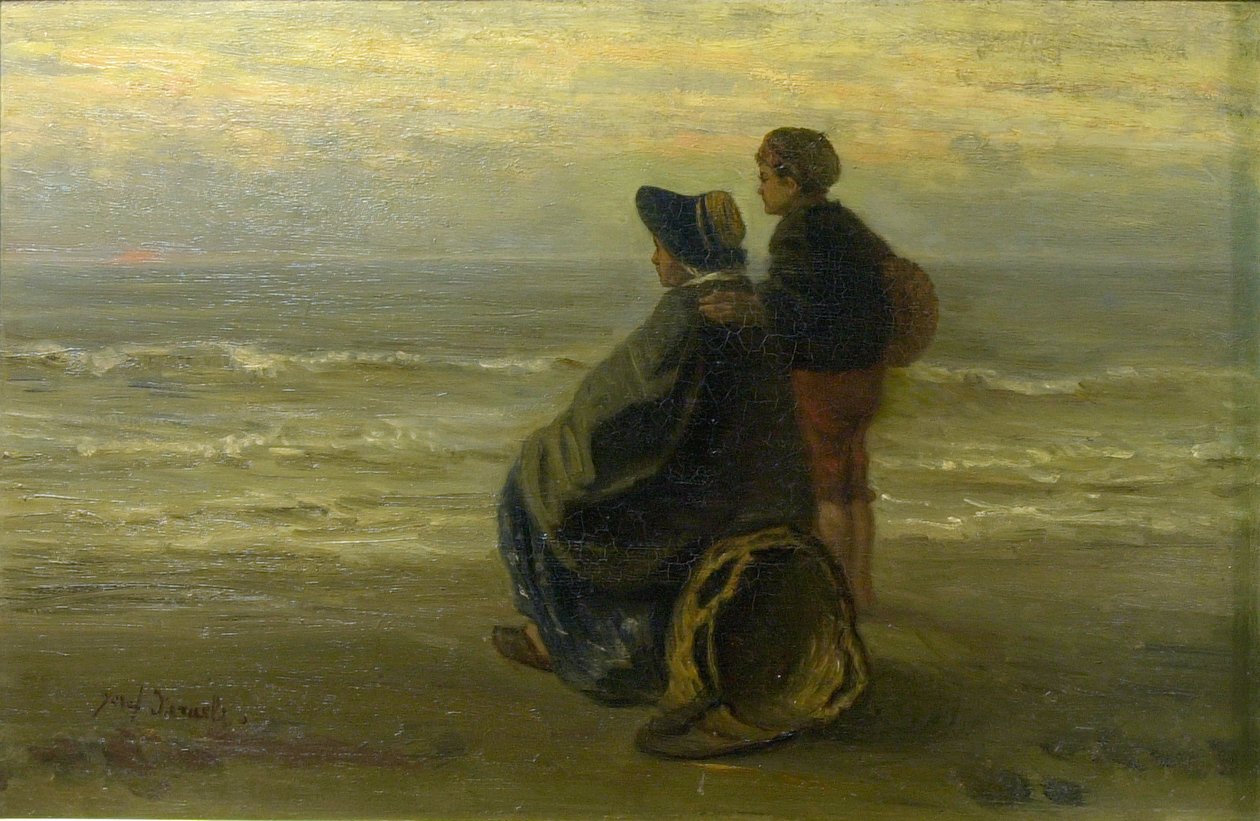 Matka a dítě na pobřeží od Jozef Israëls
