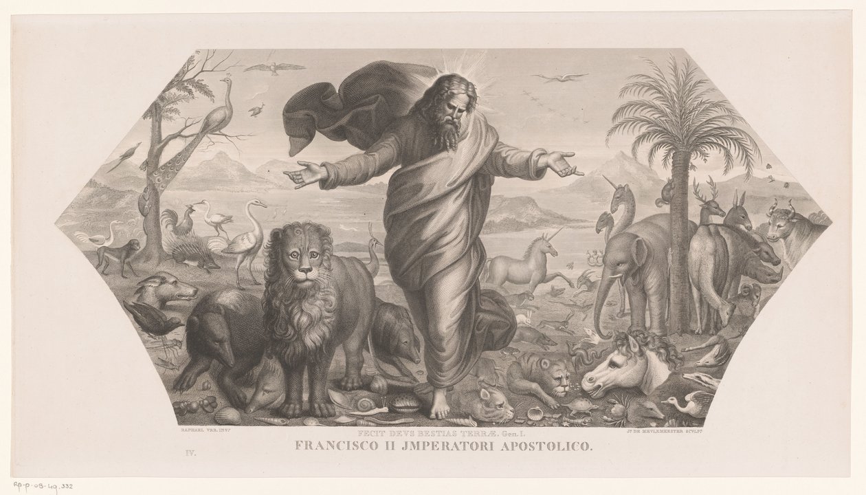 Tvorba zvířat Fecit deus bestias terrae (název na objektu) Tvorba (název seriálu) od Jozef Karel De Meulemeester