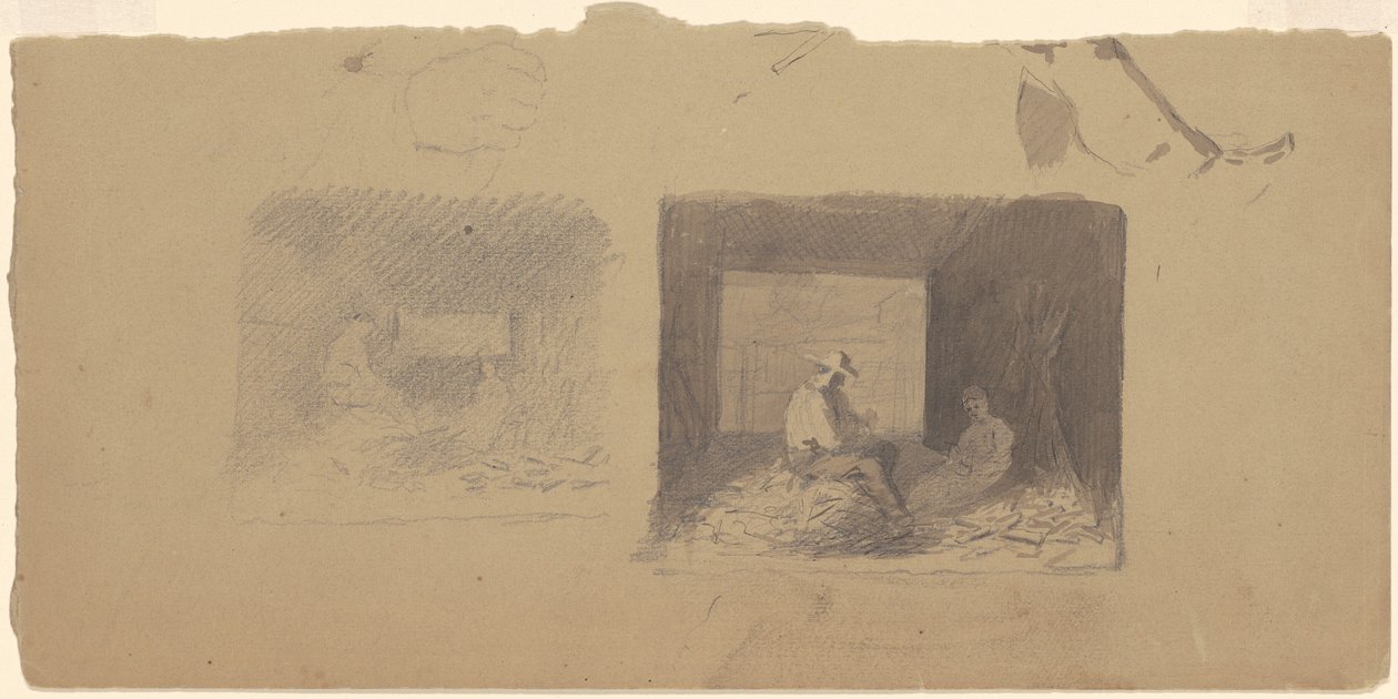 Studie farmářů shazujících kukuřici od Jr. Enoch Wood Perry