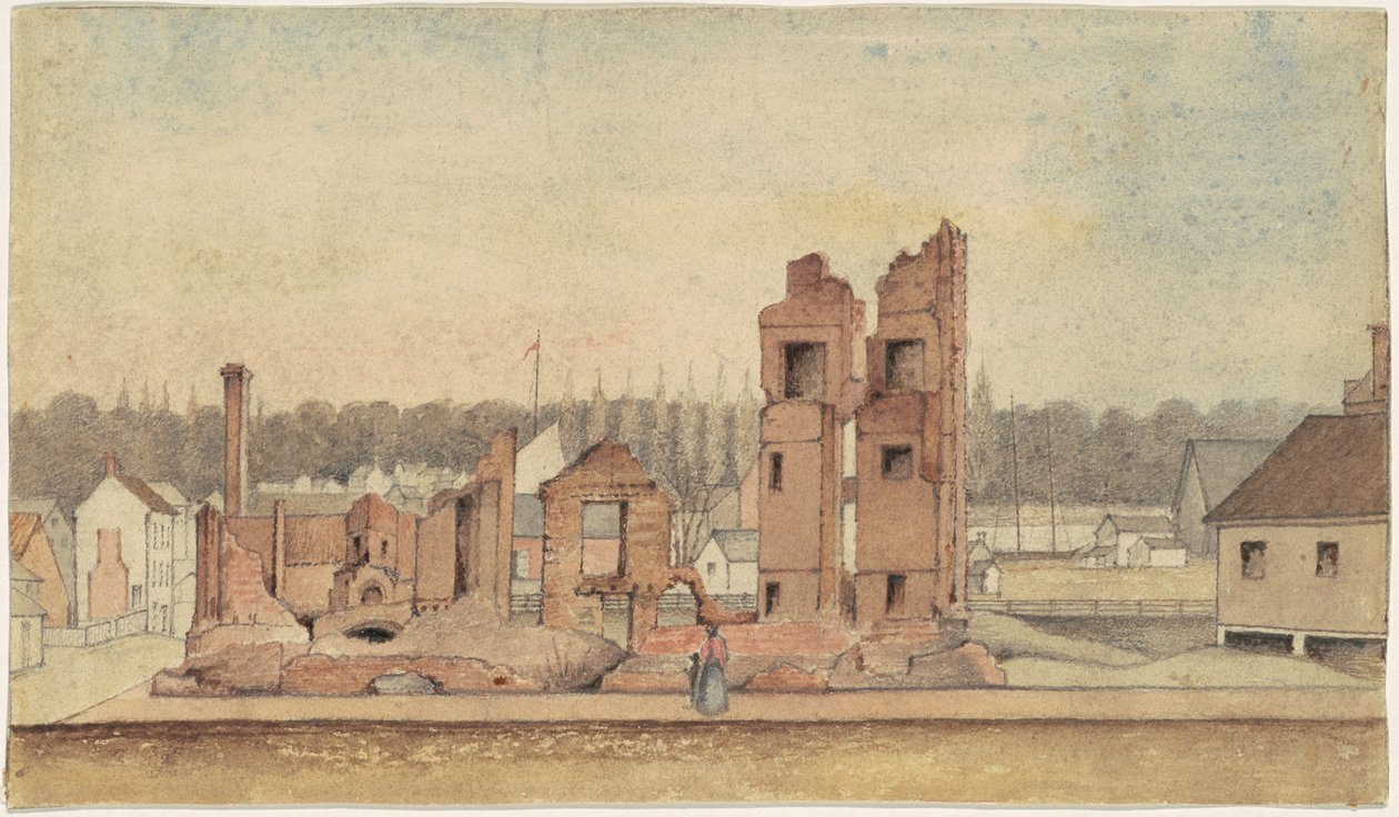 Ruiny hospody, Petersburg, Virginie od Jr. William Skinner Simpson
