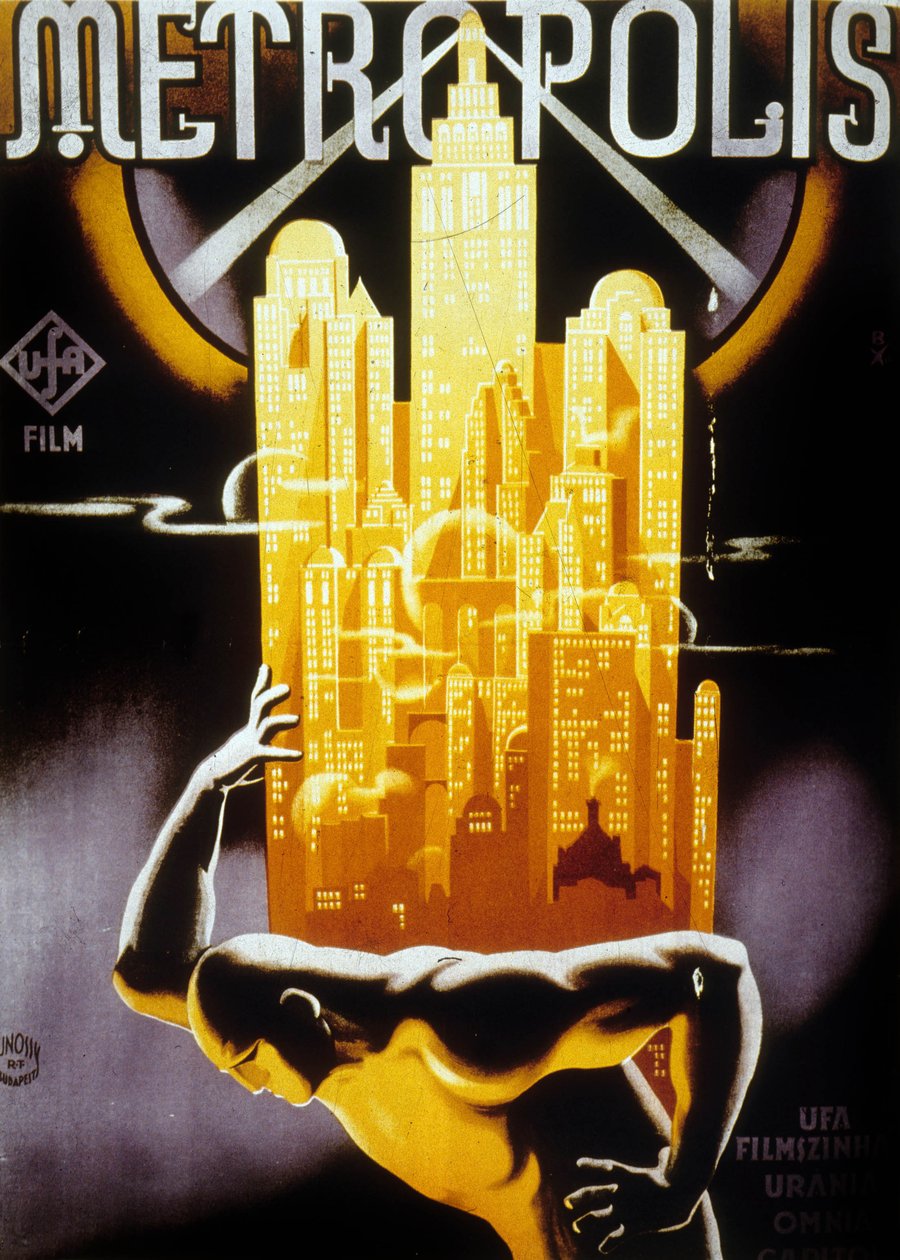Plakát k maďarskému vydání Metropolis, režie Fritz Lang, 1927 od Jósef Bottlik