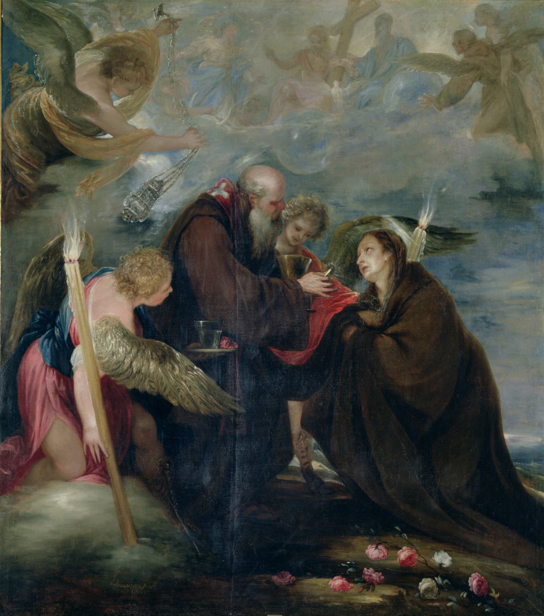 Přijímání svaté Růže z Viterba (Panny Marie) od Juan Antonio Escalante