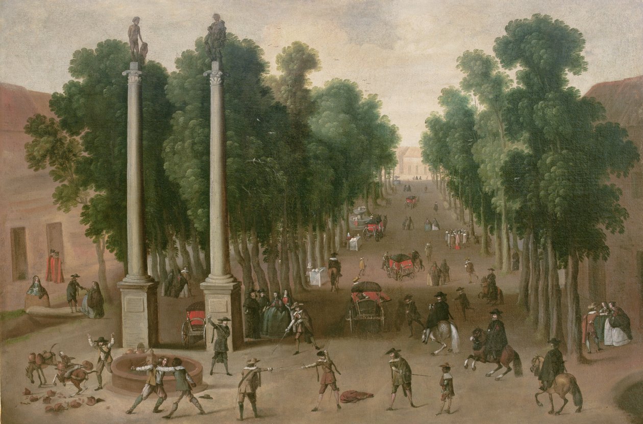 Tržní náměstí v Seville, c.1650 od Juan Bautista Martinez Del Mazo