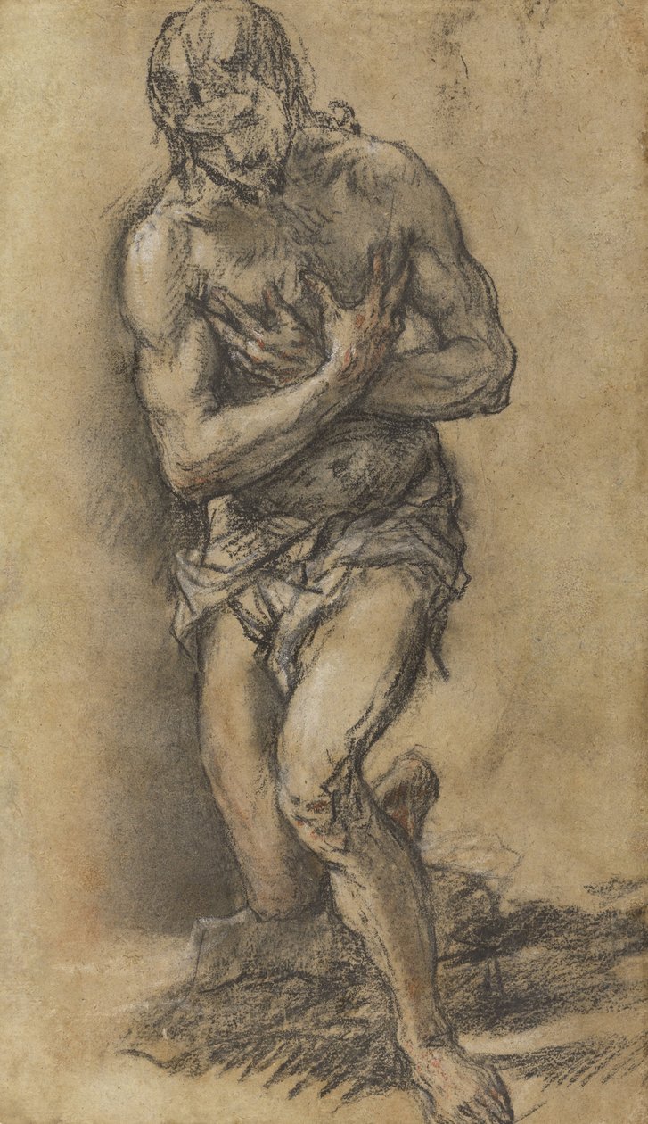 Kristus pokřtěn od Juan Carreño de Miranda