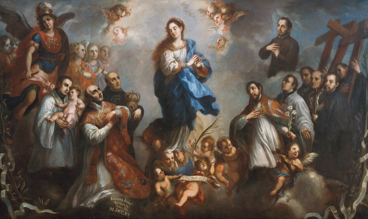 Neposkvrněné početí s jezuity od Juan Francisco de Aguilera