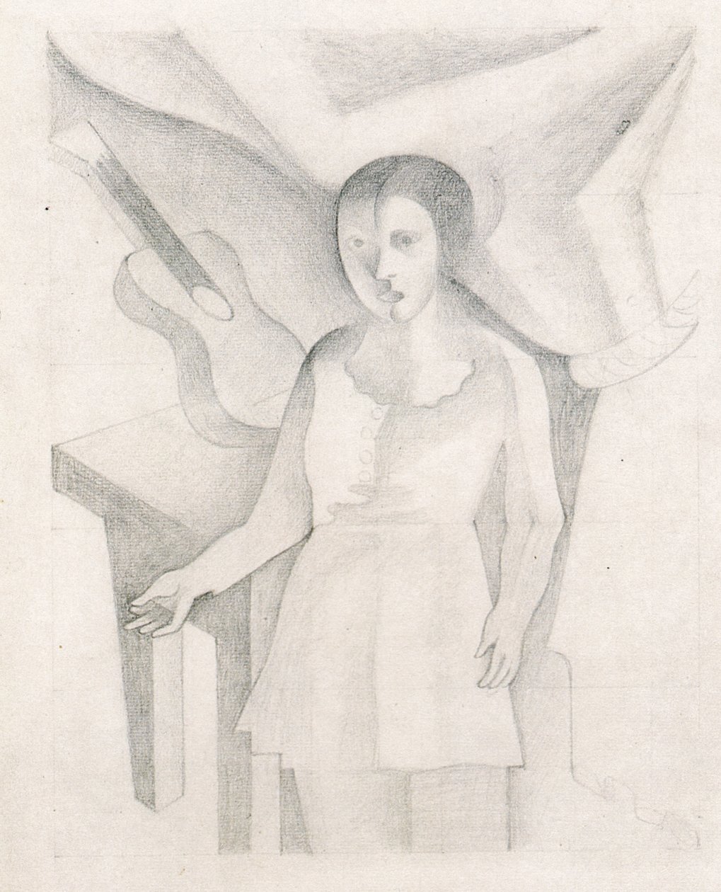 Mladá dívka a kytaristé od Juan Gris