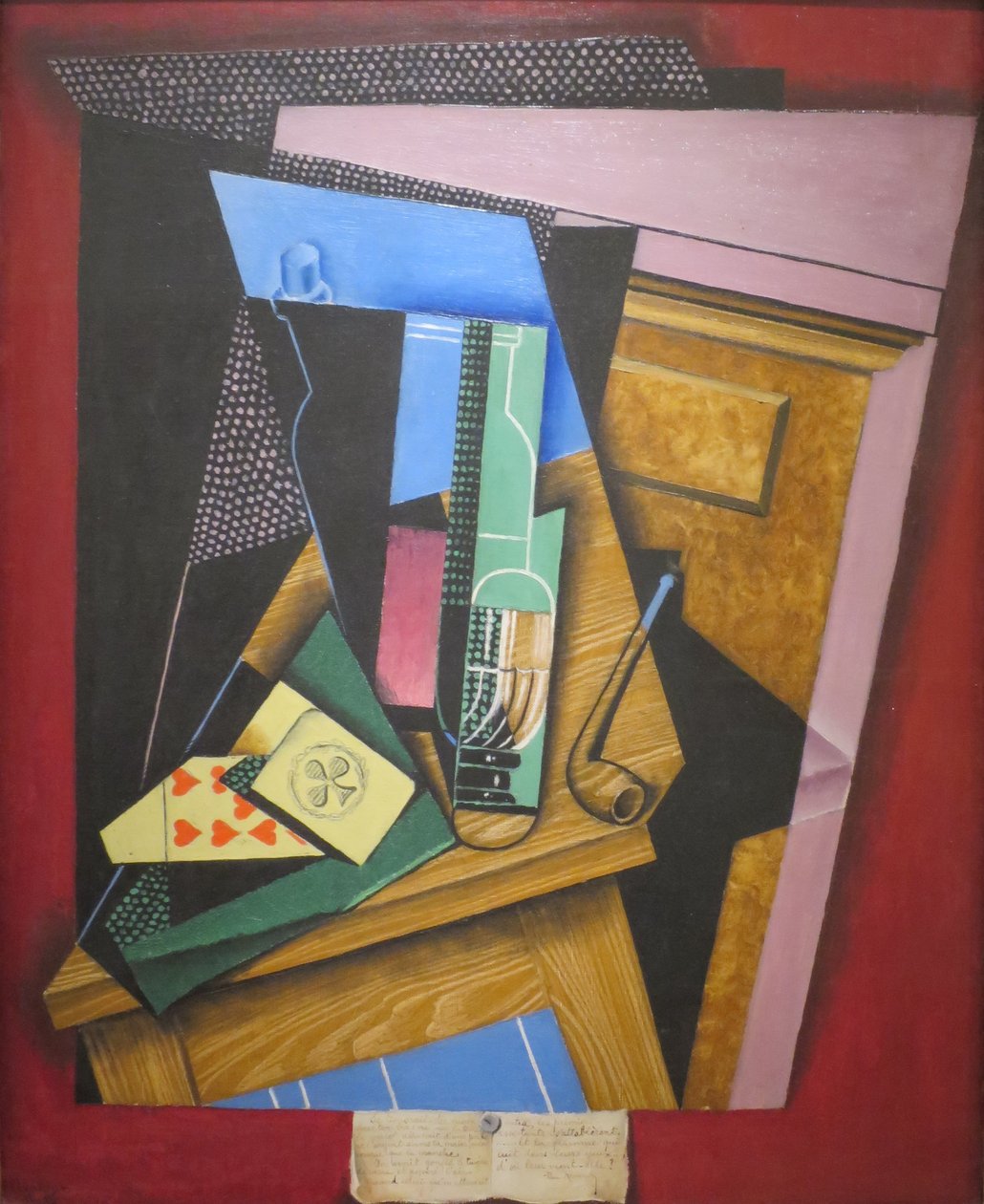 Zátiší s básní od Juan Gris