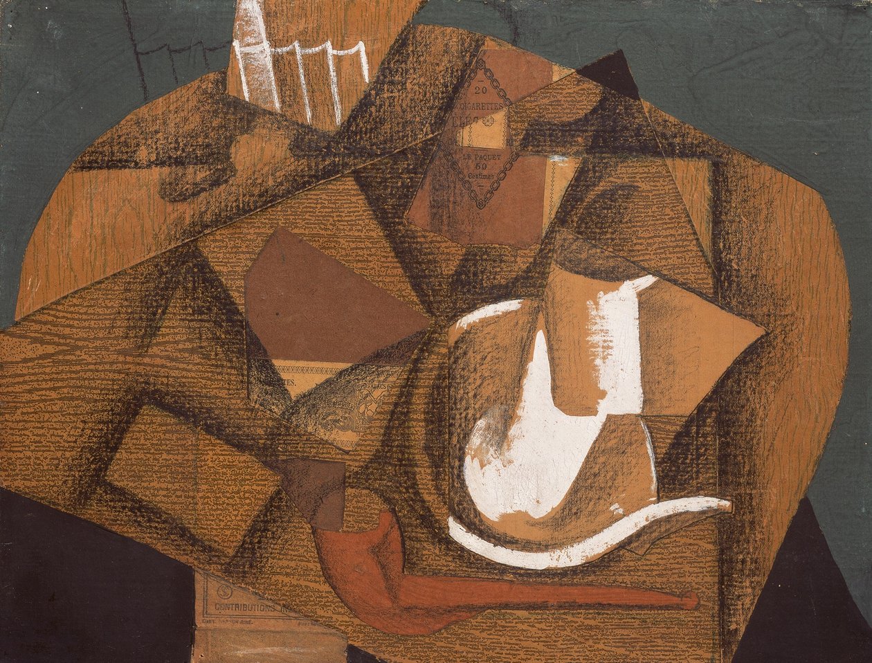 Pohár a pipen od Juan Gris
