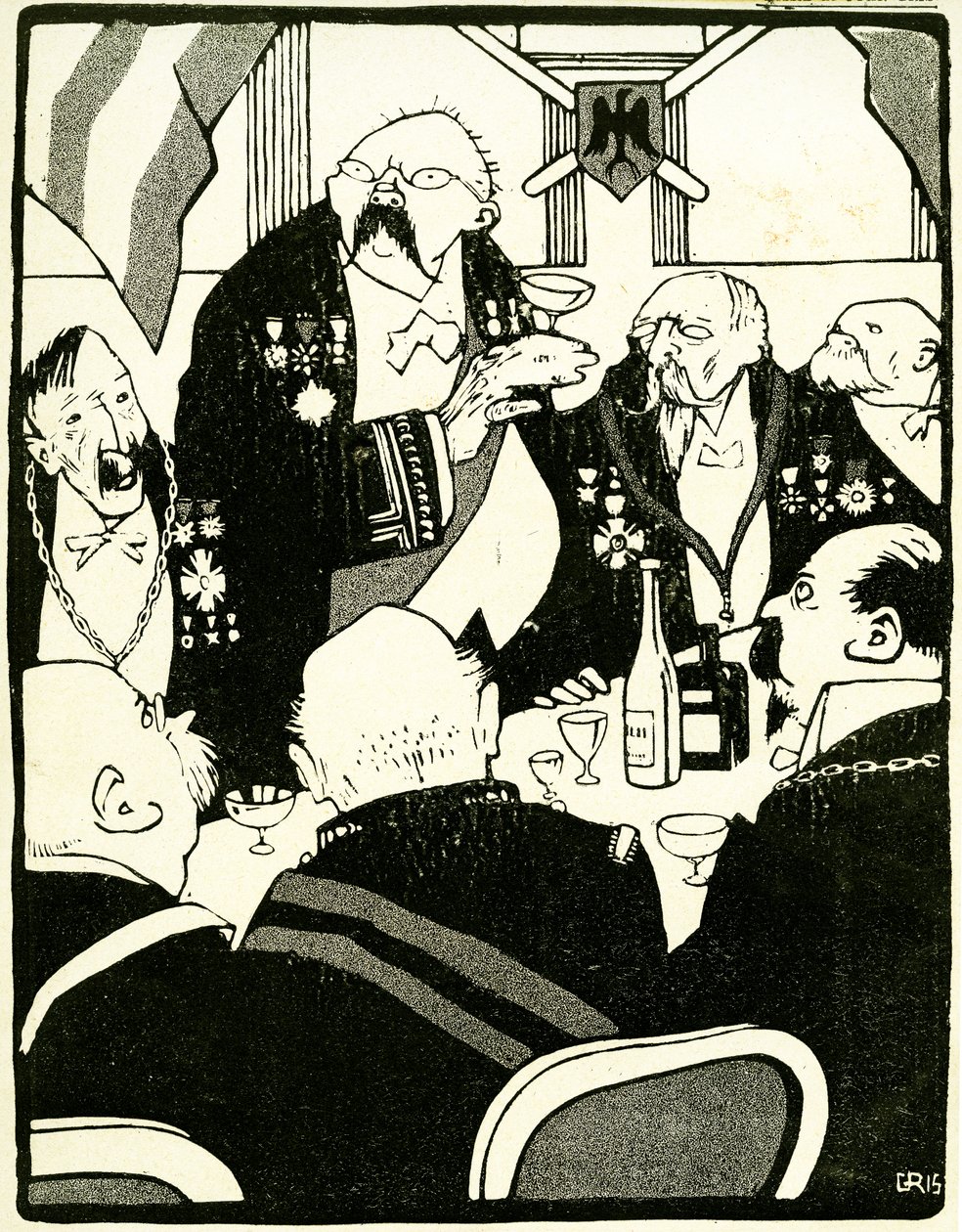 Evropští představitelé si připíjejí na konferenci, 1908. . od Juan Gris