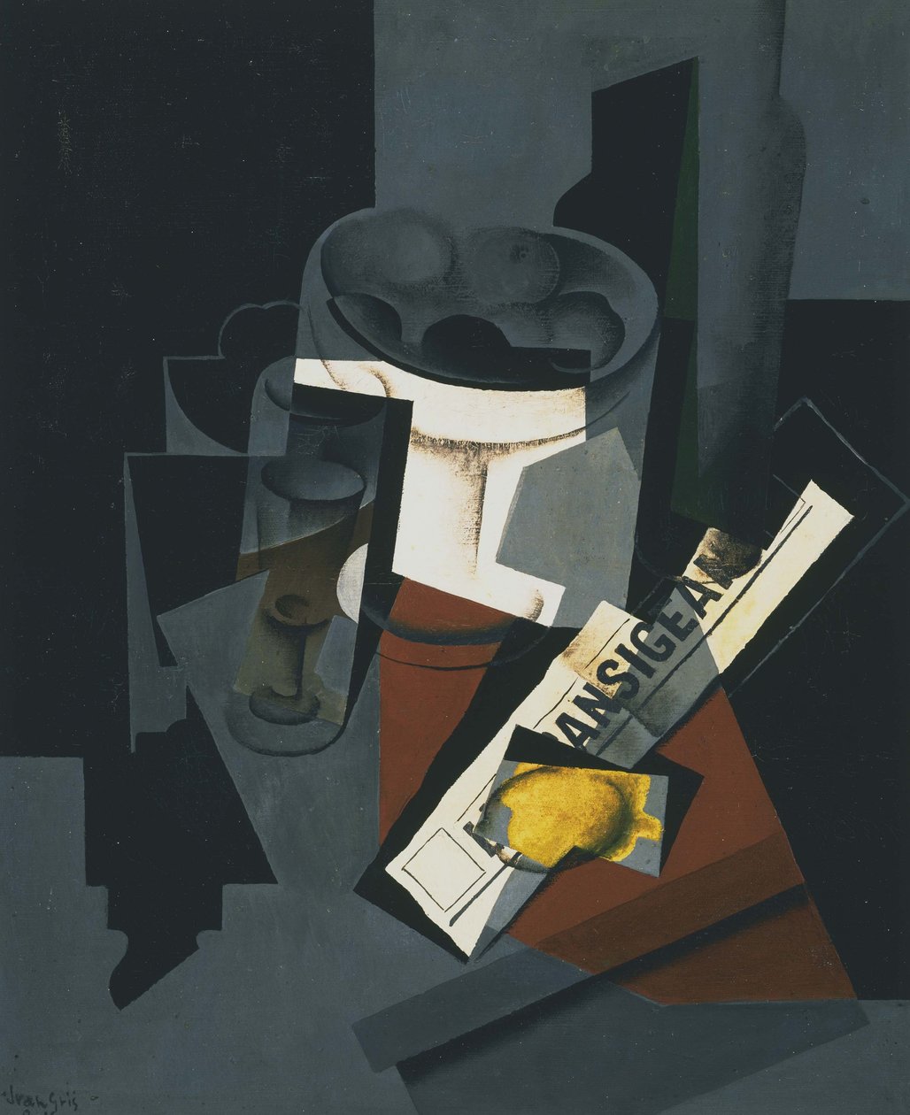 Zátiší s novinami od Juan Gris