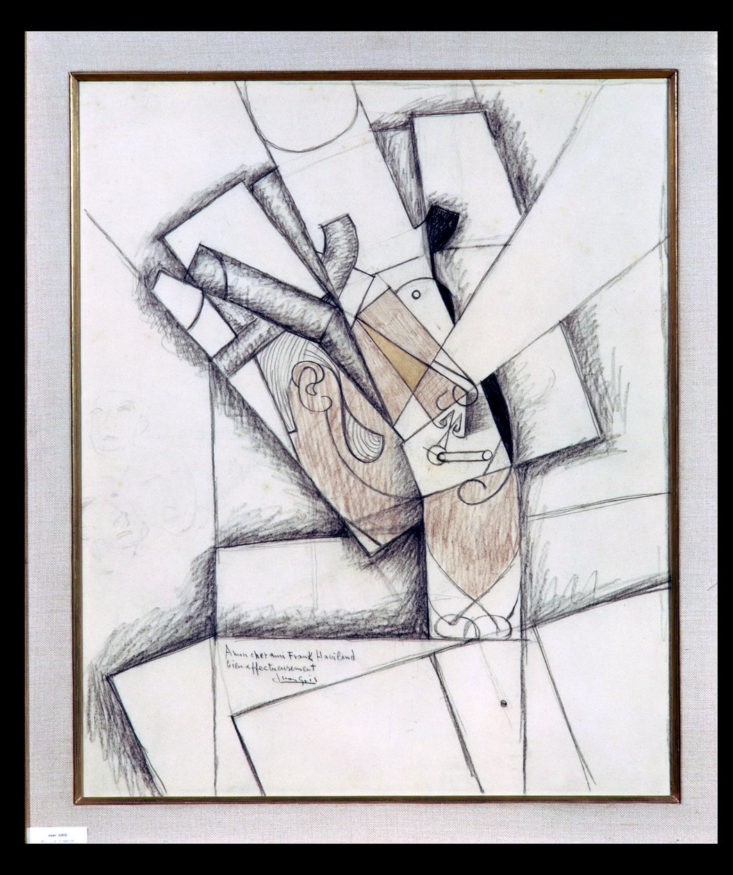 Kuřák, 1912 (uhlí a červená křída na papíře) od Juan Gris