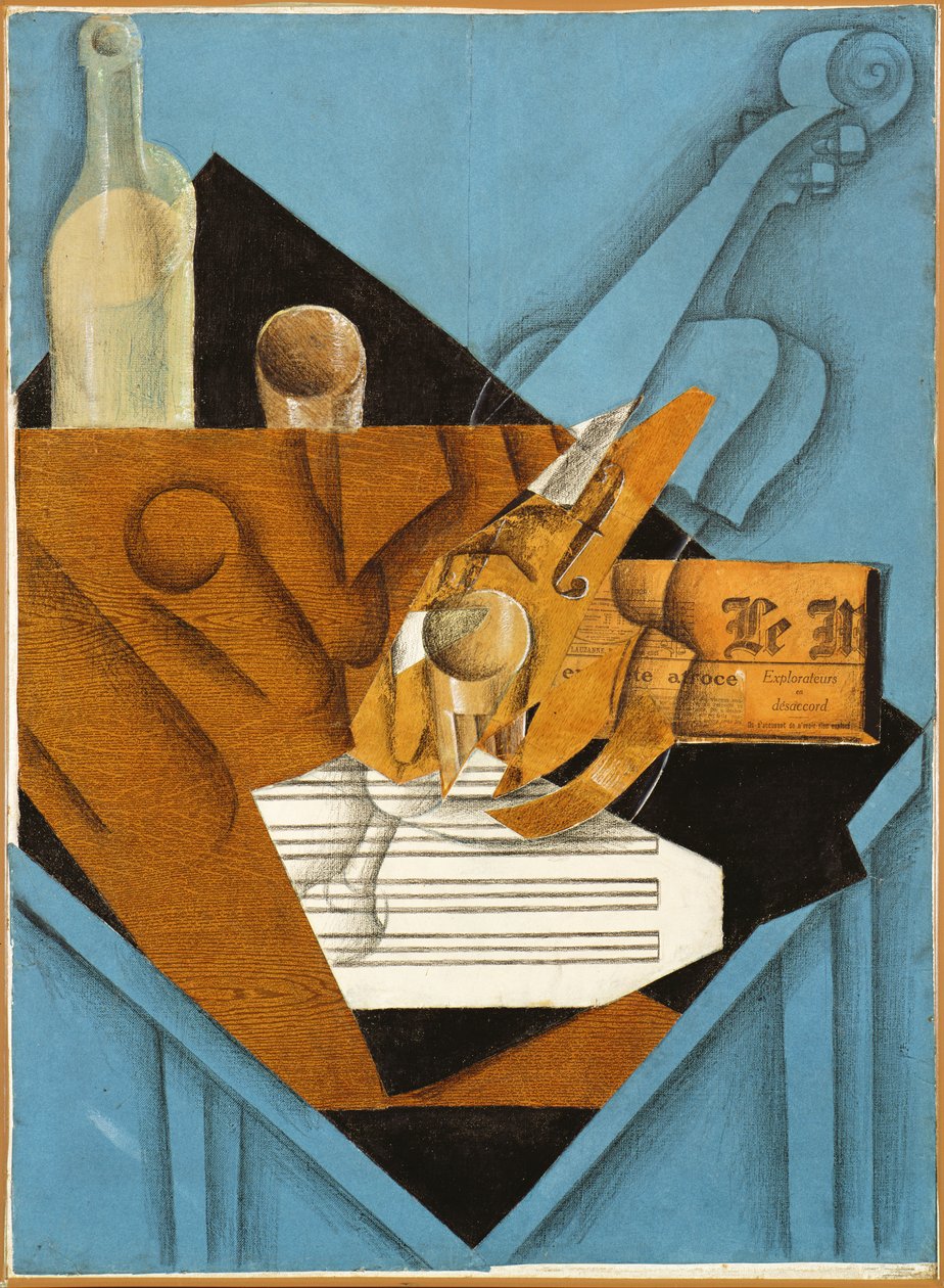 Hudební stůl, 1914 (koláž) od Juan Gris