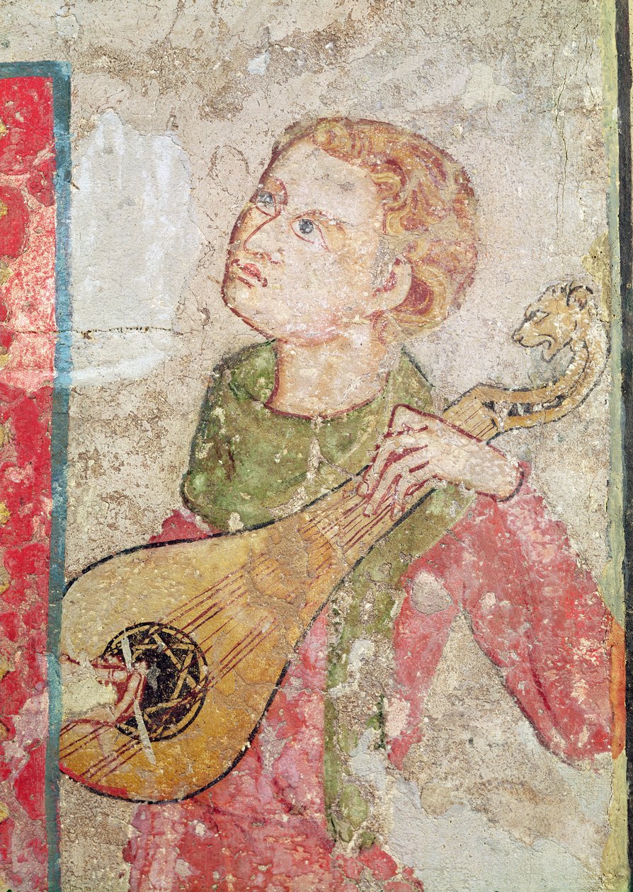 Svaté ženy u hrobu a zmrtvýchvstání, detail Mandorského hráče, 1330 od Juan Oliver