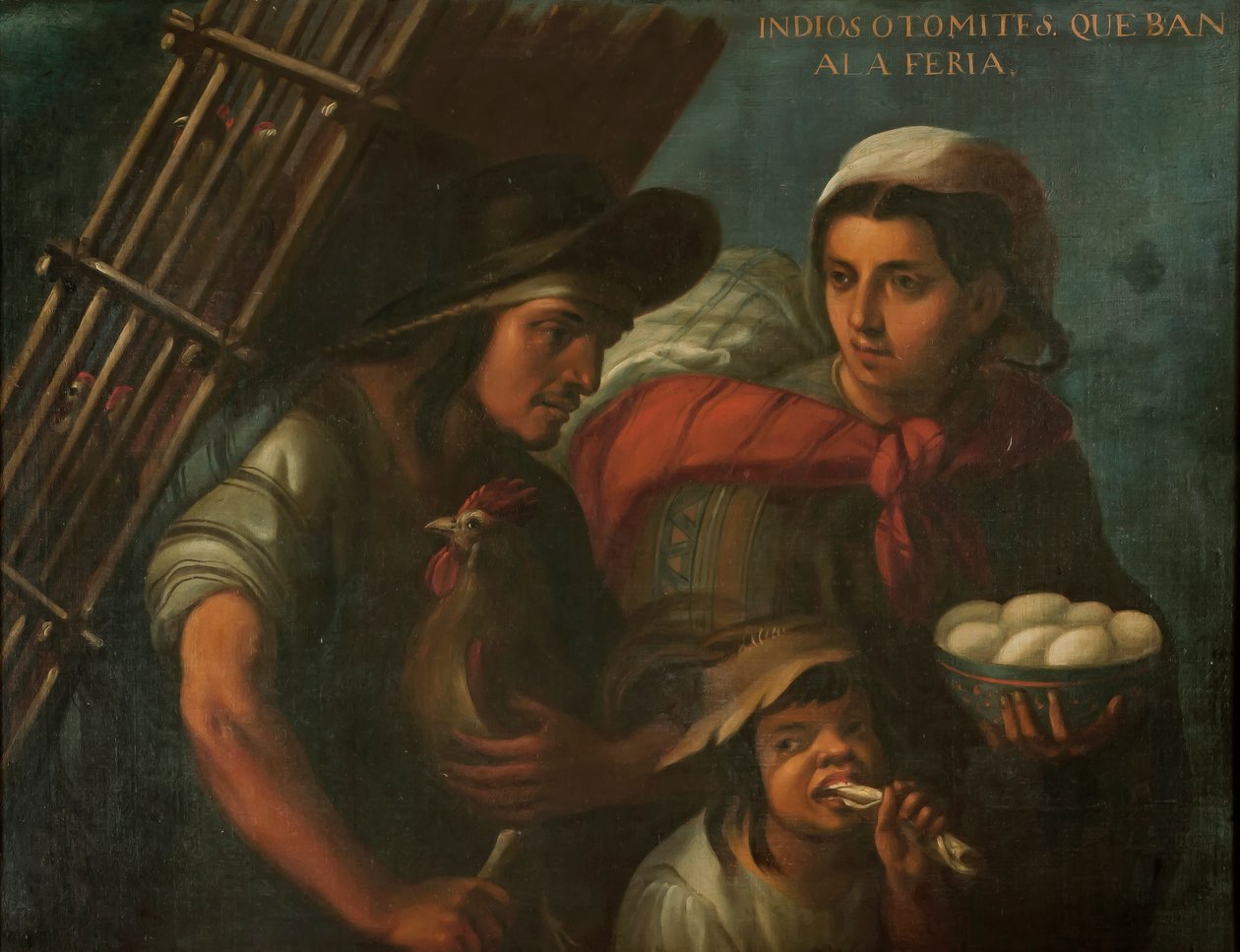 Indiáni Otomi na cestě na veletrh, asi 1715 od Juan Rodríguez Juárez