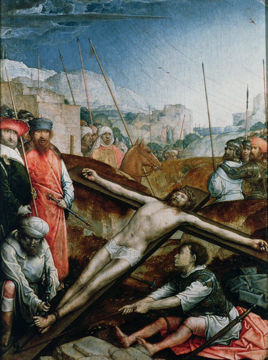 Kristus vzkříšený na kříži, 1496-1504 (panel) od Juan de Flandes