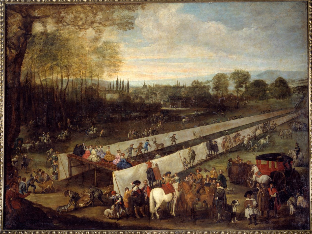 La chasse de tabladillo a Aranjuez Obraz od Juana Bautisty del Mazo (1612-1667) Madrid 17. století, Musee du Prado od Juan Bautista Martinez del (attr. to) Mazo