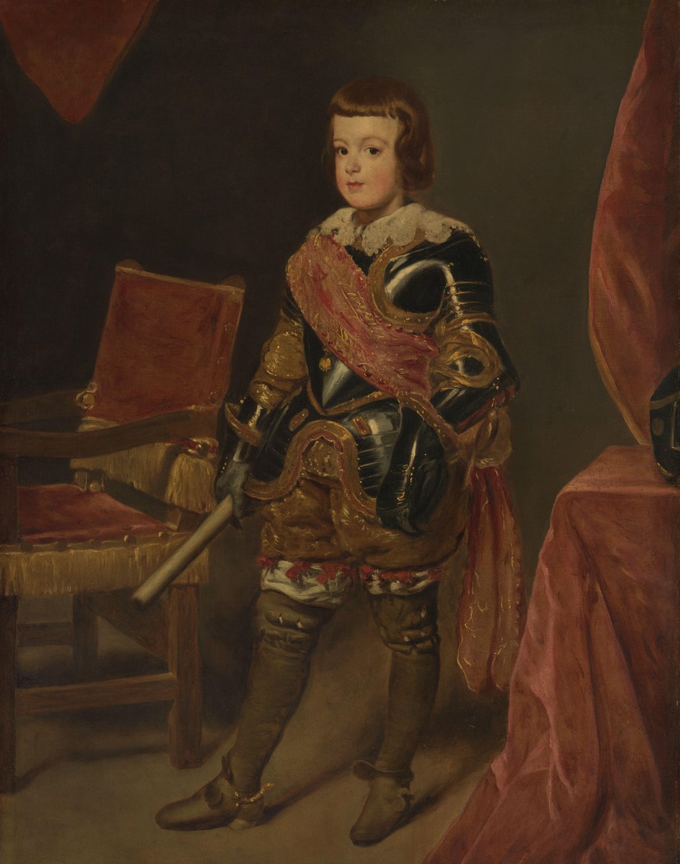 Portrét prince Baltasara Carlose, syna španělského krále Filipa IV., ve věku přibližně 11 let od Juan Bautista Martínez del Mazo (attributed to)