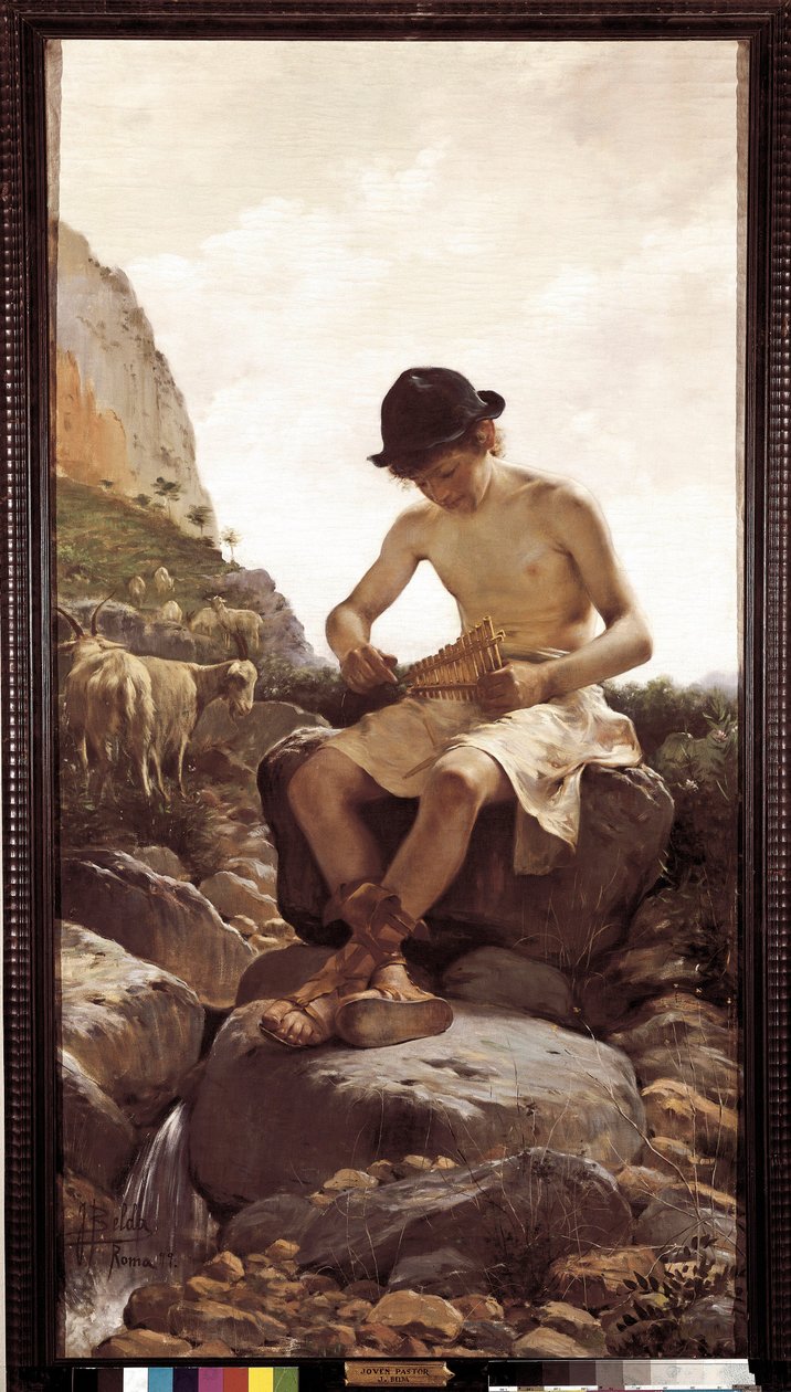 Mladý ovčák. (Malba, 20. století) od Juan Belda Norales