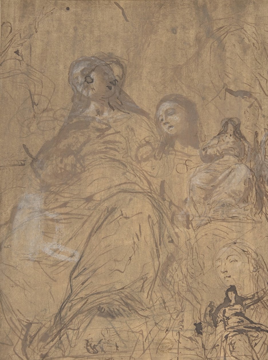 Studie k Nanebevzetí Panny Marie, 1657-60. od Juan Carreño de Miranda
