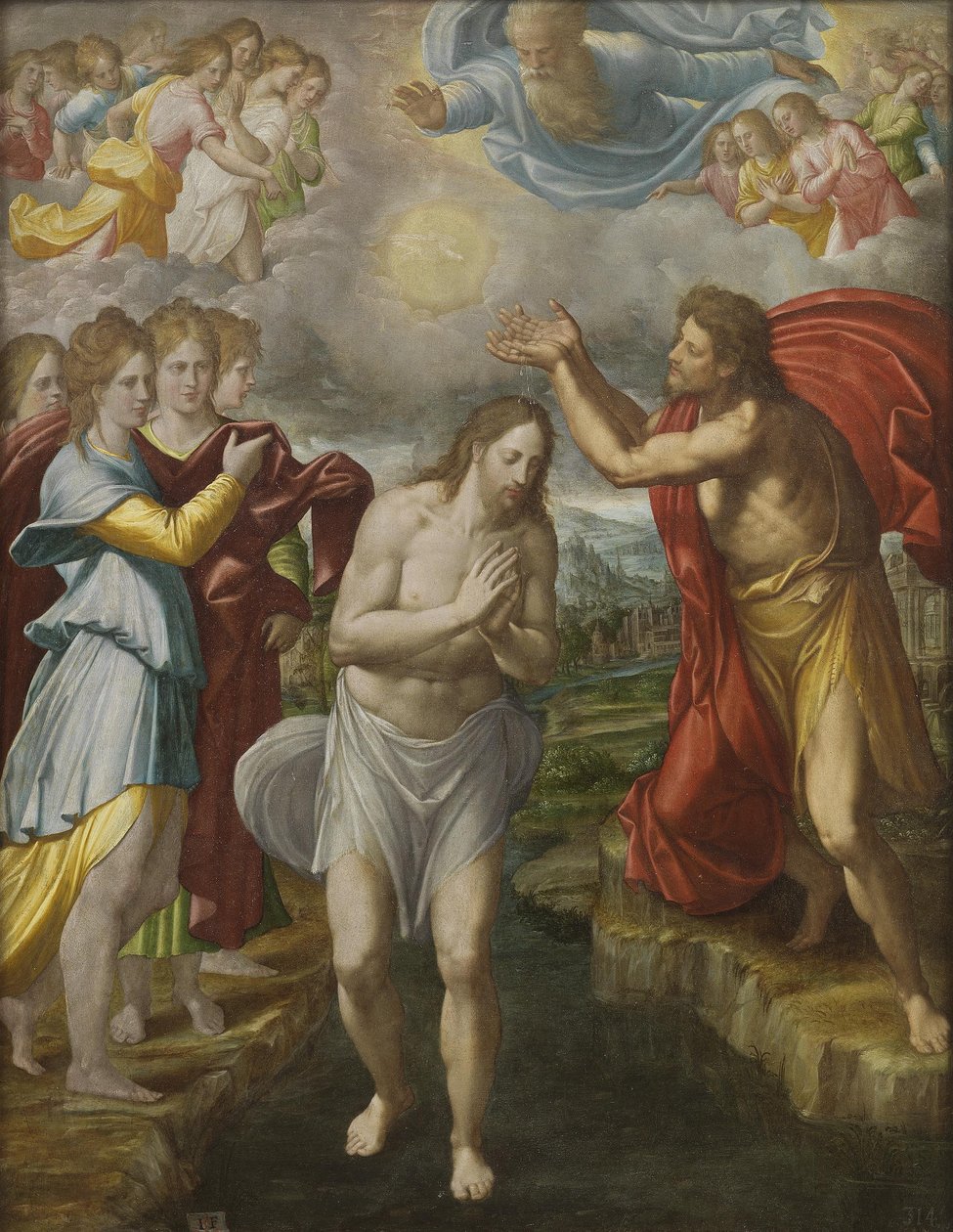 Křest Krista, kolem roku 1567 od Juan Fernandez de Navarrete