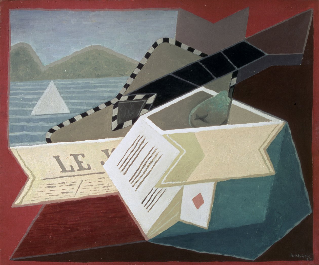 Kytara s výhledem na moře od Juan Gris
