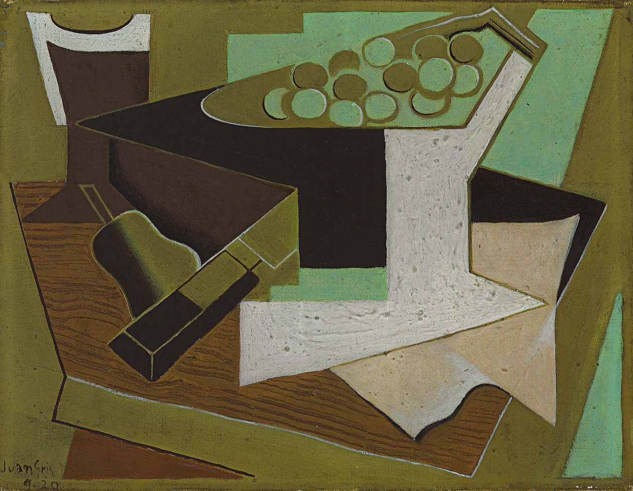 Hrozny a hruška; Hrozen a hruška, 1920 od Juan Gris