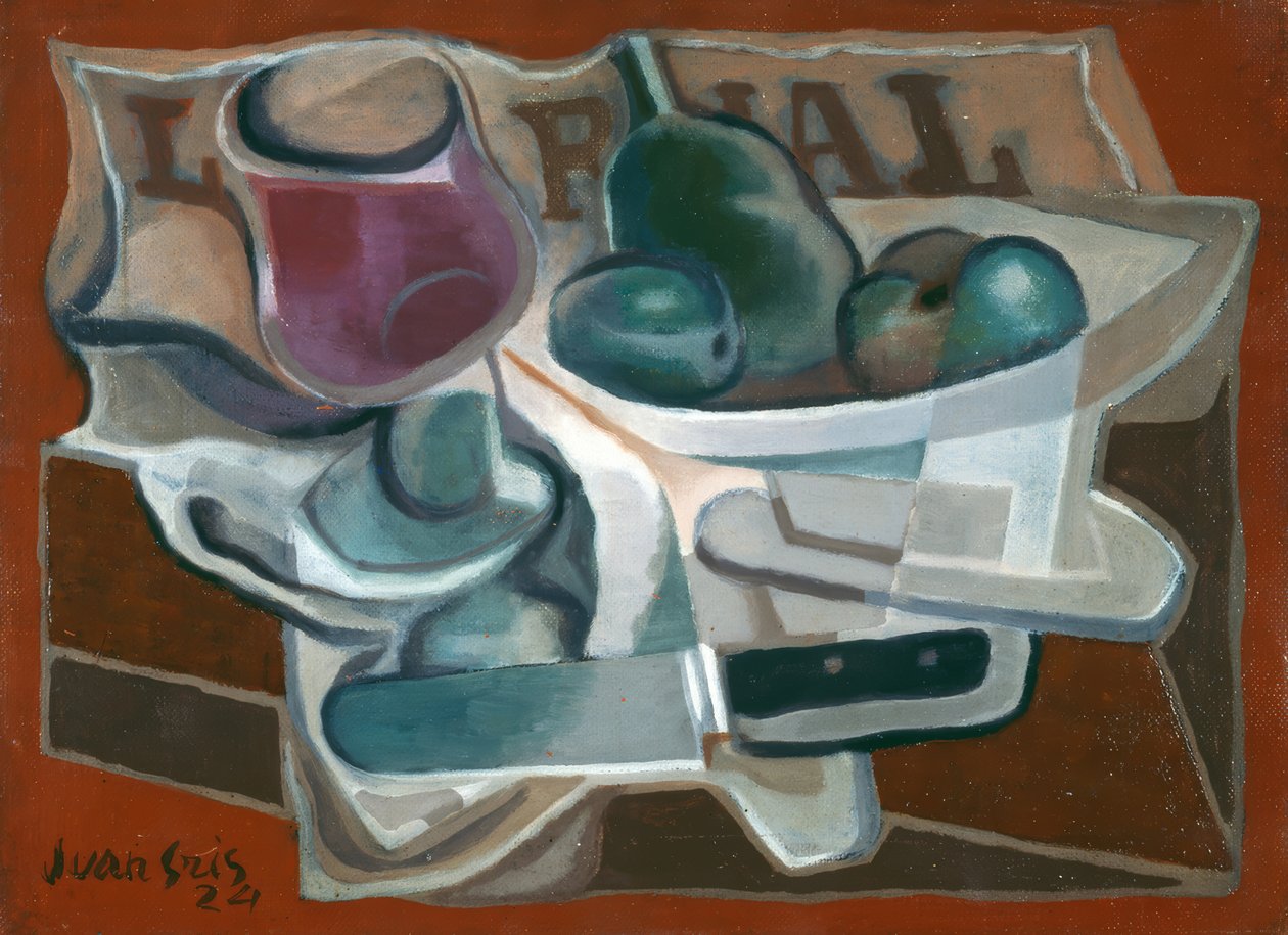 Mísa na ovoce a sklenice od Juan Gris