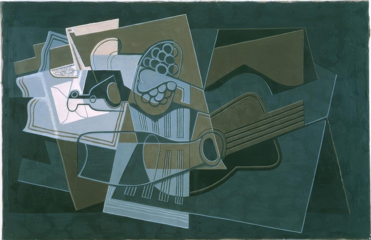 Kytara a láhev od Juan Gris