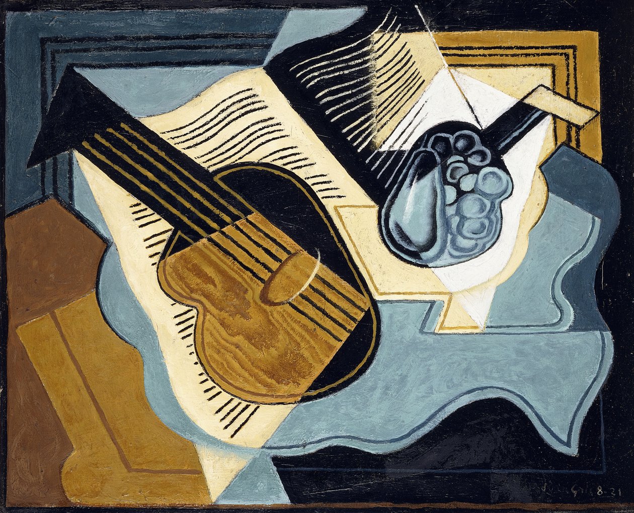 Kytara a mísa na ovoce, 1921 od Juan Gris