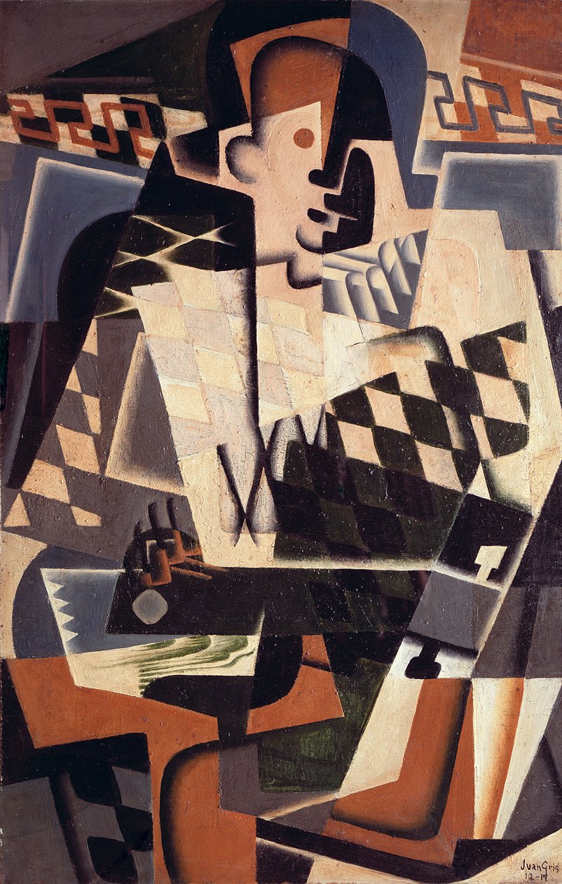 Harlekýn s kytarou, 1917 od Juan Gris