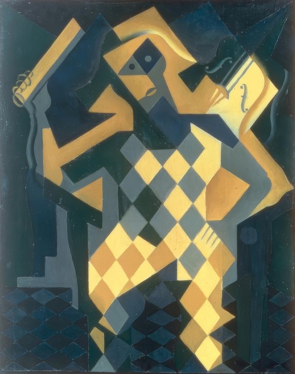 Harlekýn na housle od Juan Gris