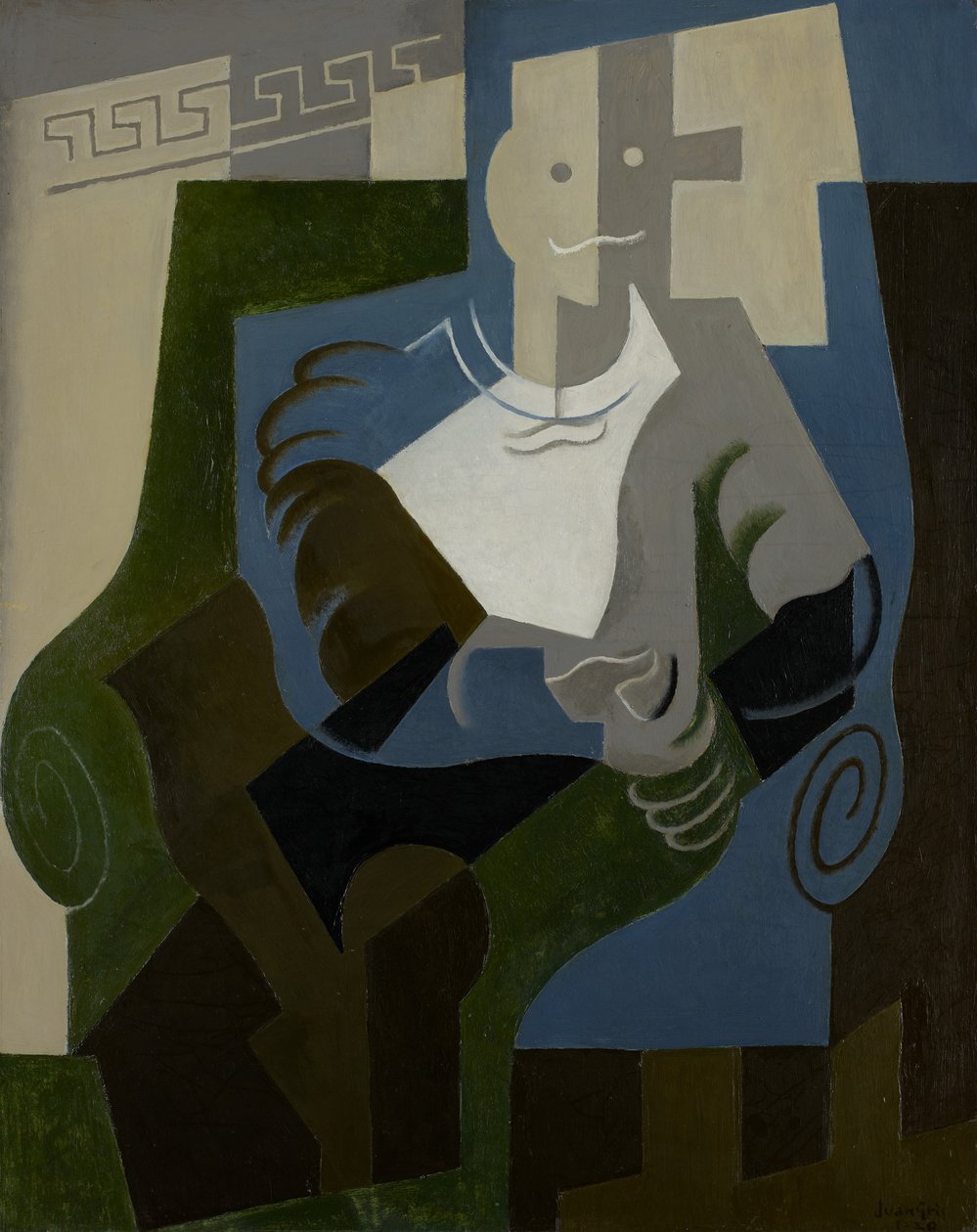 Sedící Harlekýn, kolem roku 1920 od Juan Gris