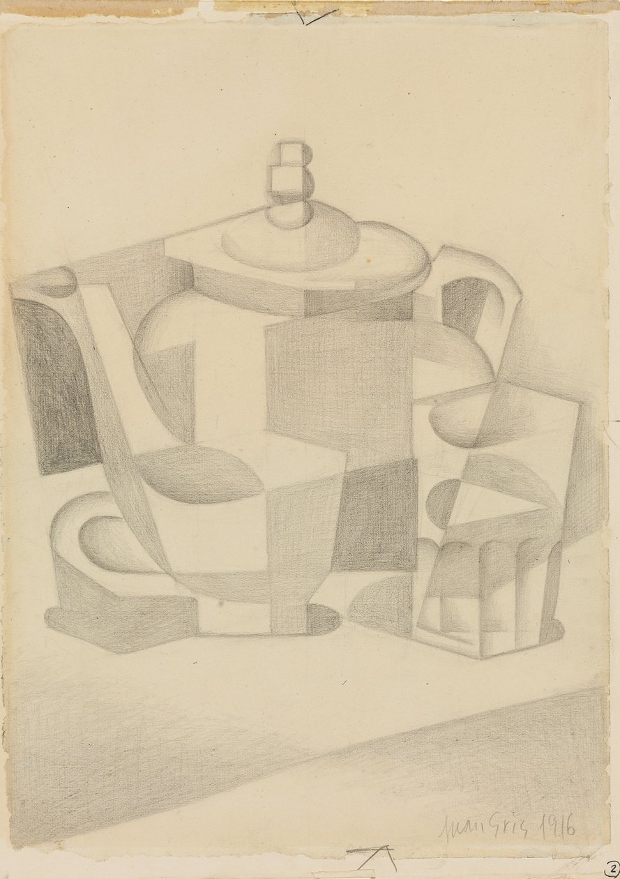 Zátiší s čajovou konvicí; Příroda morte a la theiere, 1916 od Juan Gris