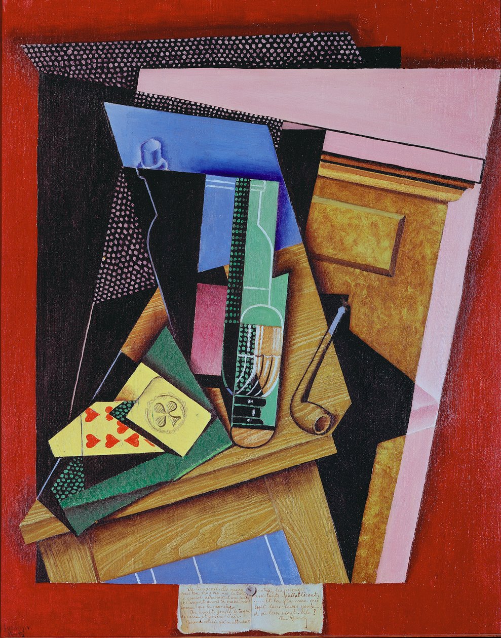 Zátiší s básní od Juan Gris