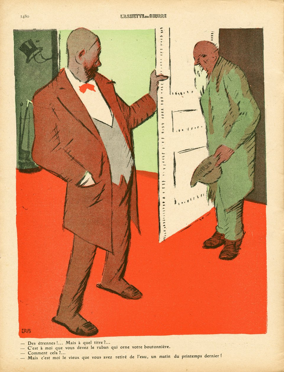Máslový talíř, číslo 457, satirický v barvách od Juan Gris