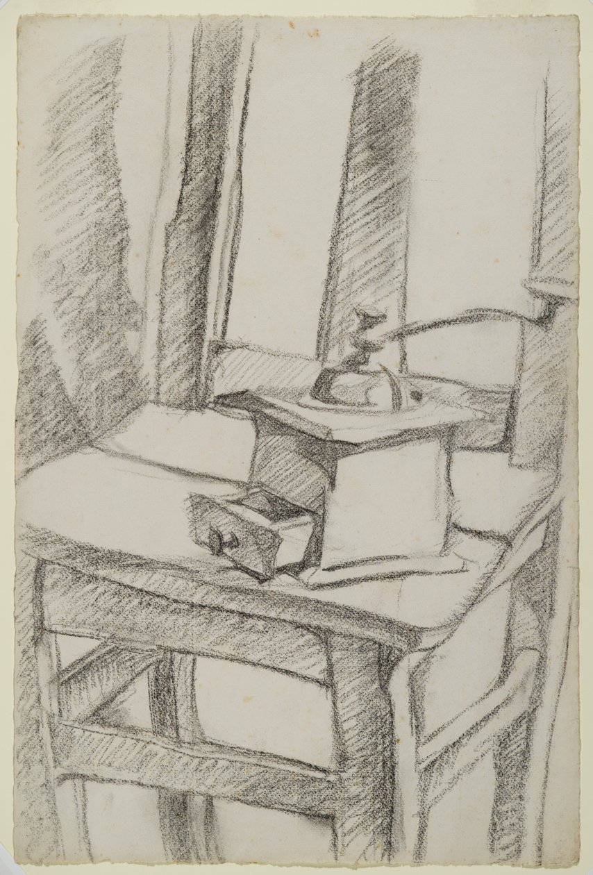 Mlýnek na kávu (Le Moulin à Café), 1911 (uhlí na položený papír) od Juan Gris