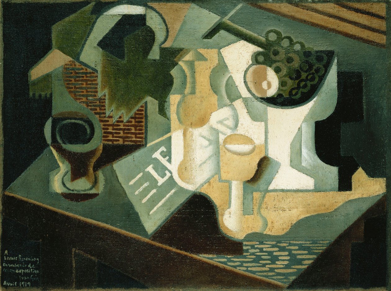 Stůl před budovou; La Table Devant le Battiment, 1919 od Juan Gris