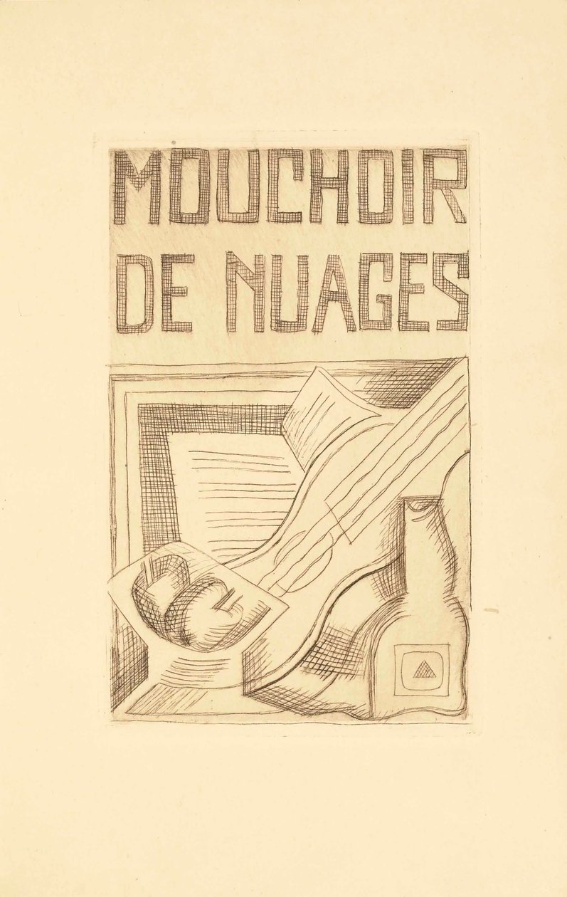 Titulní strana pro Handkerchief of Clouds od Tristana Tzary (1896-1963) 1925 od Juan Gris