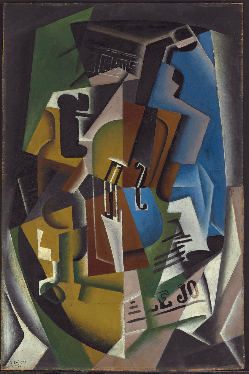 Housle a noviny; Violon et journal, 1917 od Juan Gris