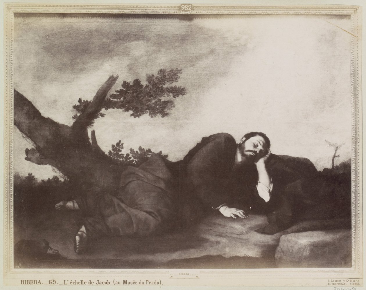 Fotoreproductie van een schilderij door Jusepe Ribera, voorstellend de droom van Jakob RIBERA.- L