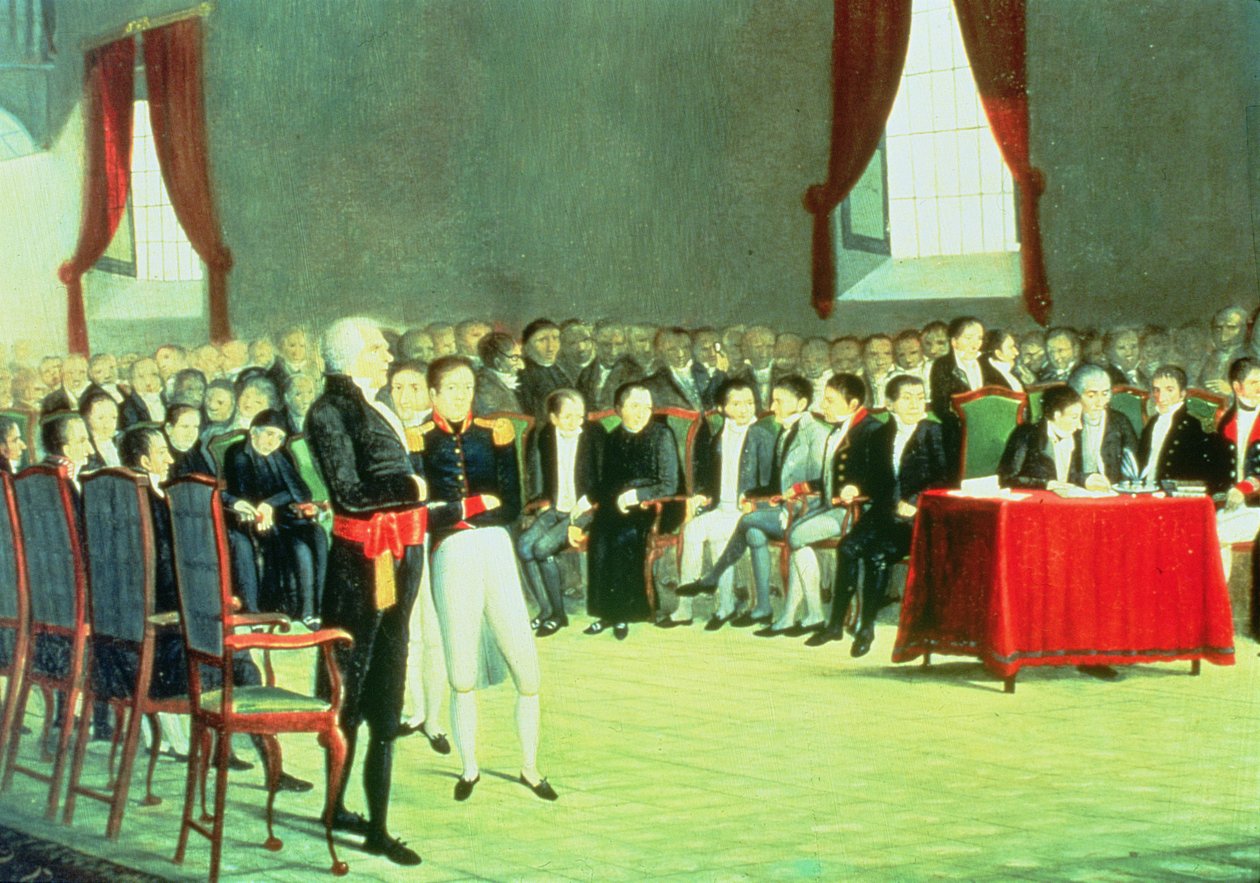 Podepsání zákona o nezávislosti dne 5. července 1811 (olej na plátně) od Juan Lovera
