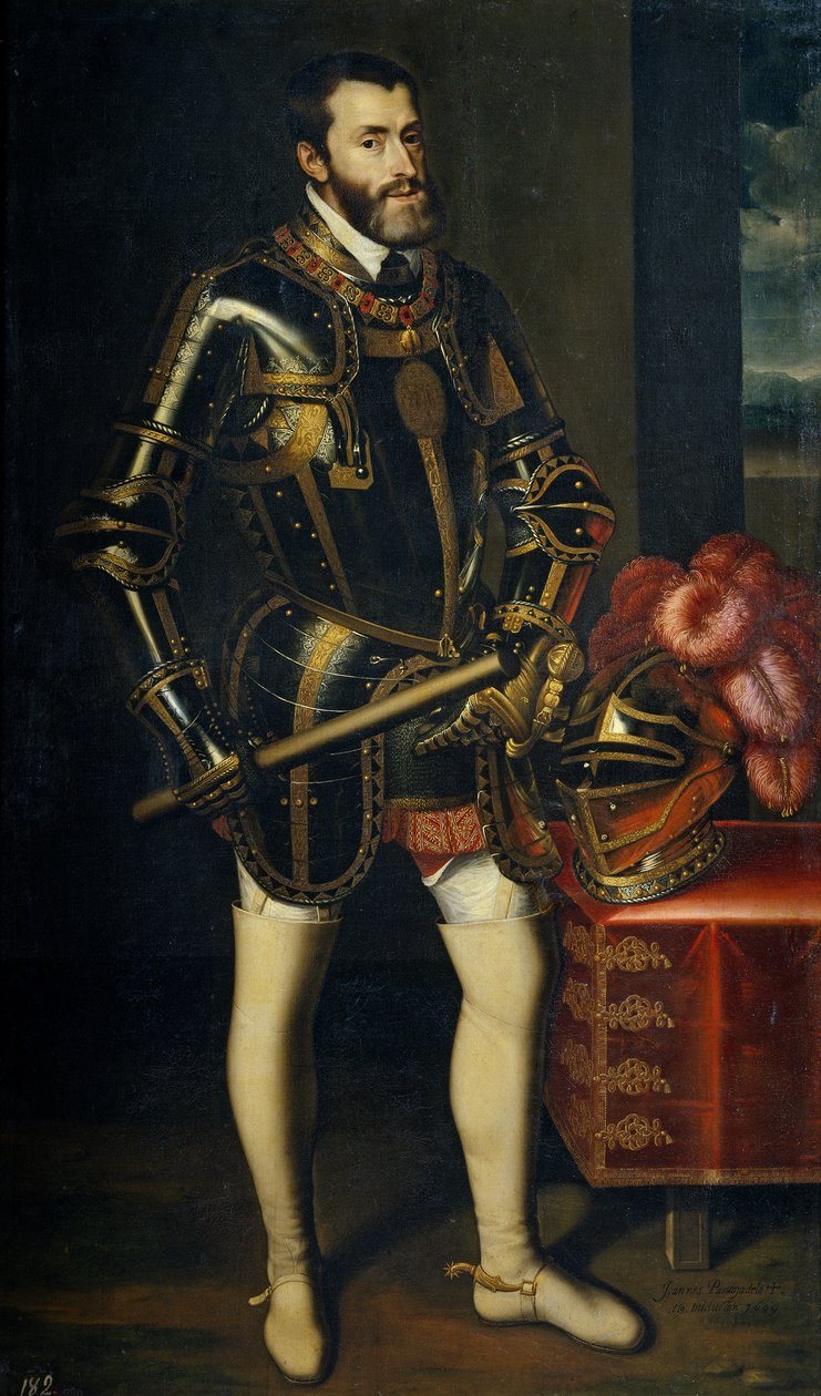 Portrét Karla V. Španělska 1500-1558, 1605 od Juan Pantoja de la Cruz