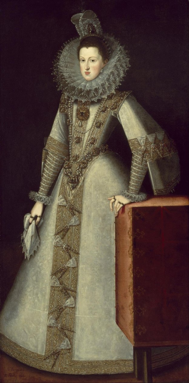 Portrét Markéty Rakouské (1584-1611), španělské královny. od Juan Pantoja de la Cruz