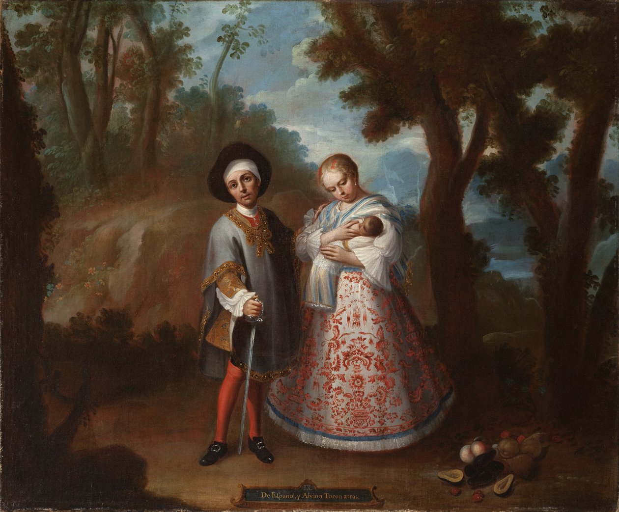 IX. Od Španěla a Albína, Návrat zpět (IX. De español y albina, torna atrás), kolem 1760 od Juan Patricio Morlete Ruiz