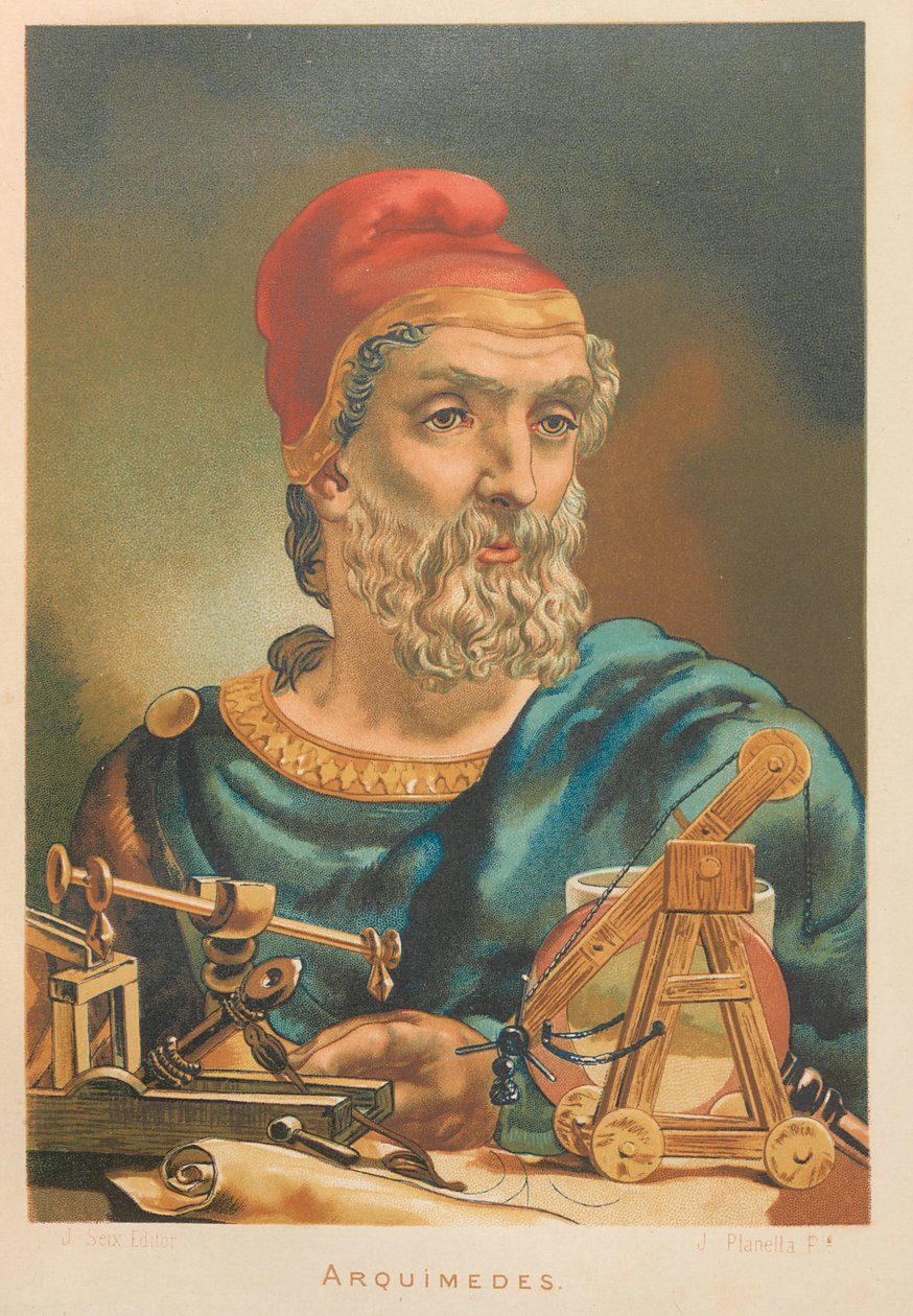 Archimedes ze Syrakus. Z: Věda a její muži, 1879. od Juan Planella y Rodríguez