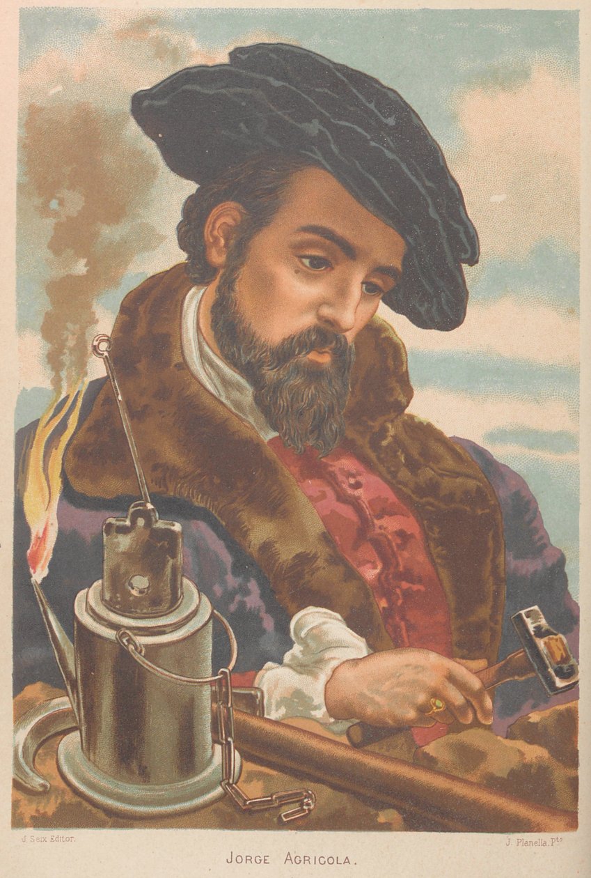Georgius Agricola. Z: Věda a její muži, 1879. od Juan Planella y Rodríguez