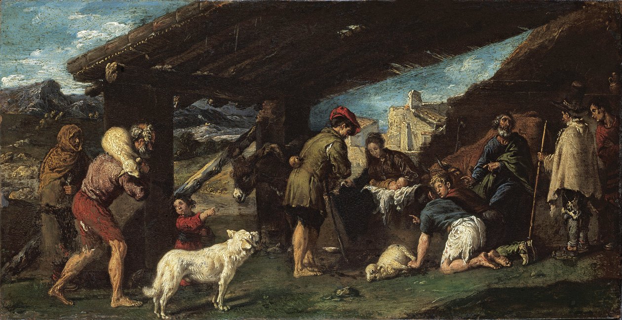 Klanění pastýřů - obraz Juana Ribalty (1597-1628), olej na mědi, cca 1620 od Juan Ribalta