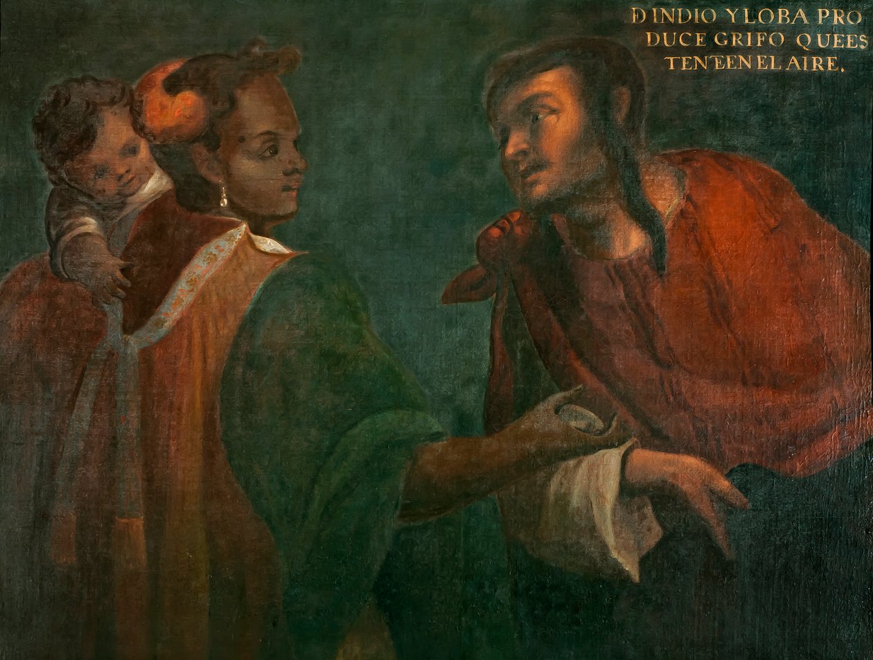 Indian and Wolf Produce a Hold-Yourself-in-Mid-Air Grifo, c.1715 od Juan Rodríguez Juárez