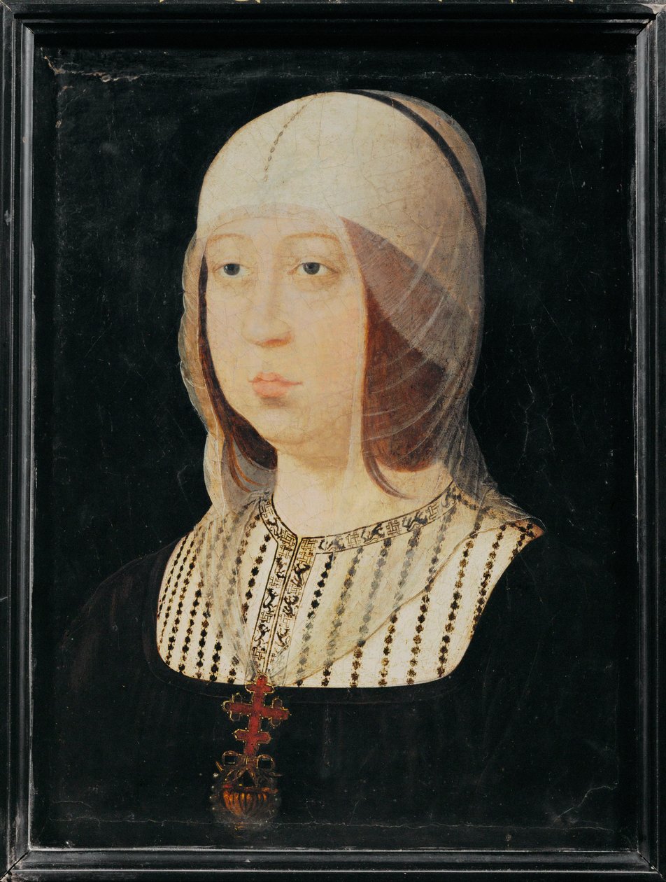 Isabela Katolická Kastilská, manželka Ferdinanda Aragonského... (malba na dřevě) od Juan de (attr. to) Flandes